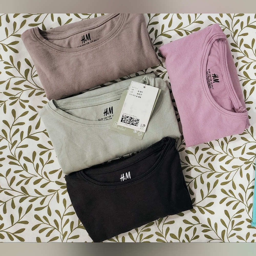 H&M Girls Long Sleeve Shirt Bundle Size 6/7 New With & Without Tags (4 Pieces)